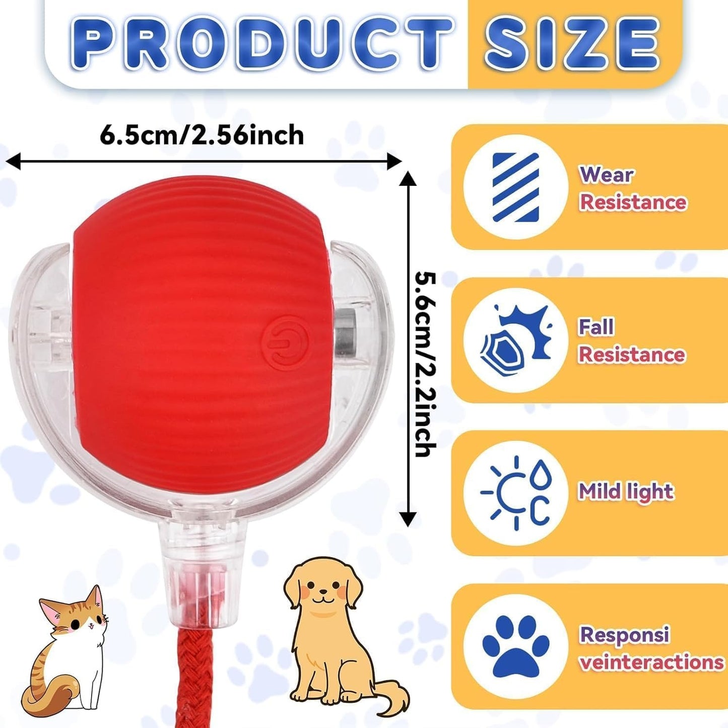 Alba Bruno's Interactive cat & Dog Ball Toy Smart self Rolling pet Ball