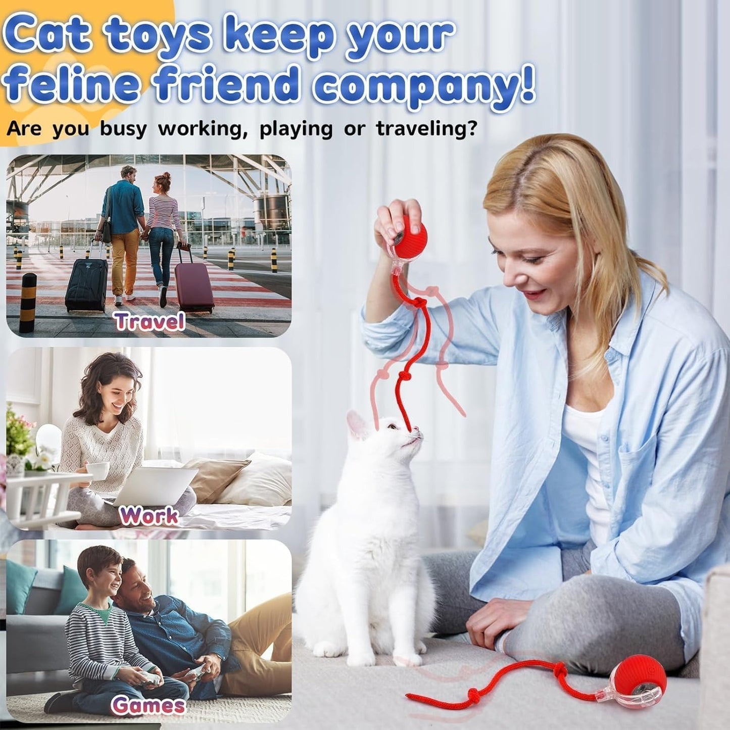 Alba Bruno's Interactive cat & Dog Ball Toy Smart self Rolling pet Ball