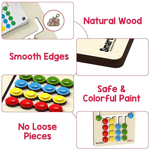 Smartivity Kids Montessori Slide Puzzle I Color & Pattern Matching Learning Toys