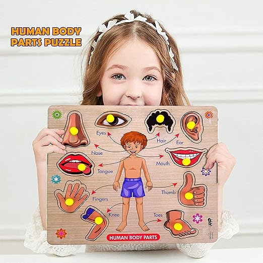 Body Part Puzzle Kids Wooden Toys for Kids 3 + Jigsaw Puzzles for Adults Baby Learning Toys Educational Toys