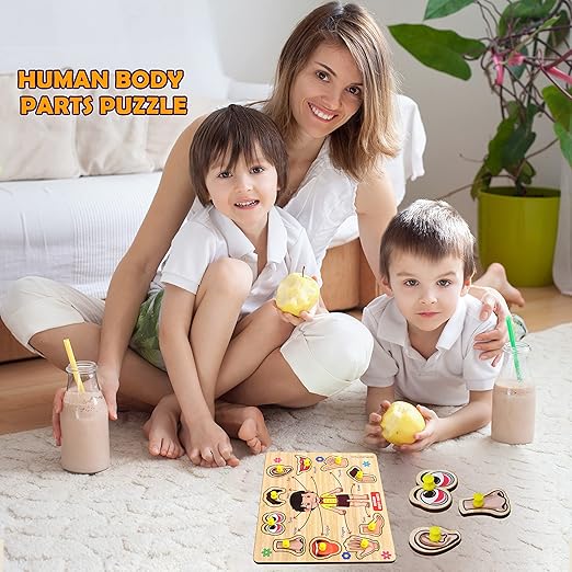 Body Part Puzzle Kids Wooden Toys for Kids 3 + Jigsaw Puzzles for Adults Baby Learning Toys Educational Toys