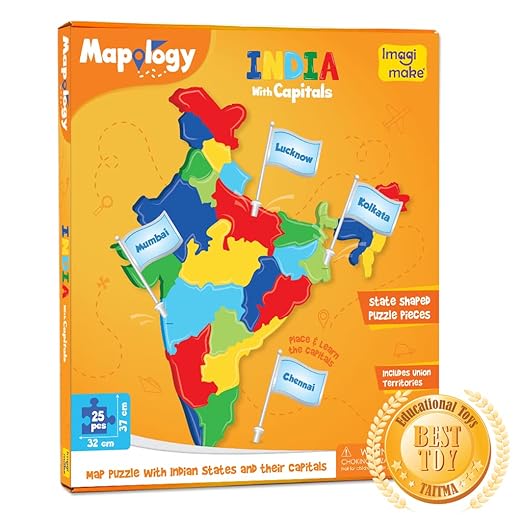 Imagimake Mapology India with State Capitals - Educational Toy and Learning Aid