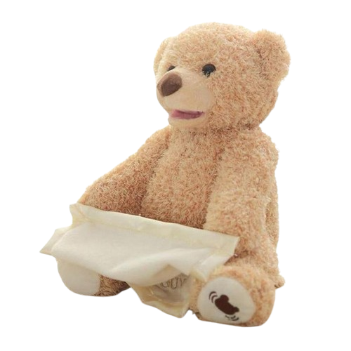 Peek-A-Boo Teddy Bear Plush, Animated Stuffed Animal for Babies and Newborns
